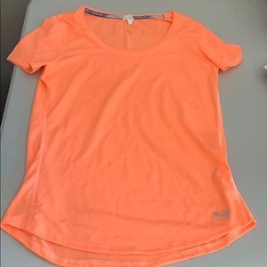 under armour neon orange athletic t shirt